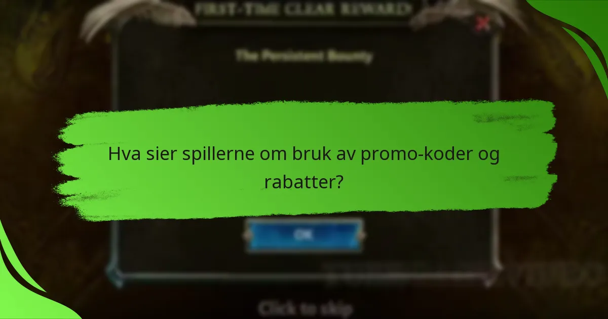 Hva sier spillerne om bruk av promo-koder og rabatter?