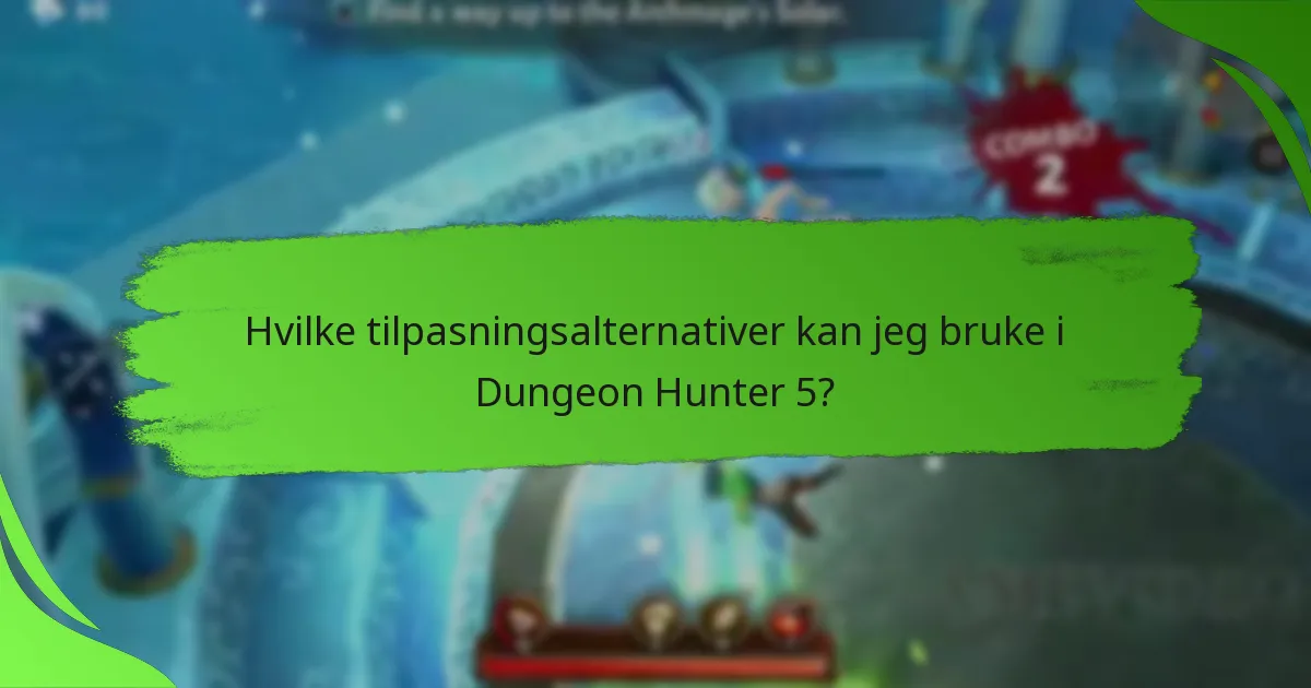 Hvilke tilpasningsalternativer kan jeg bruke i Dungeon Hunter 5?