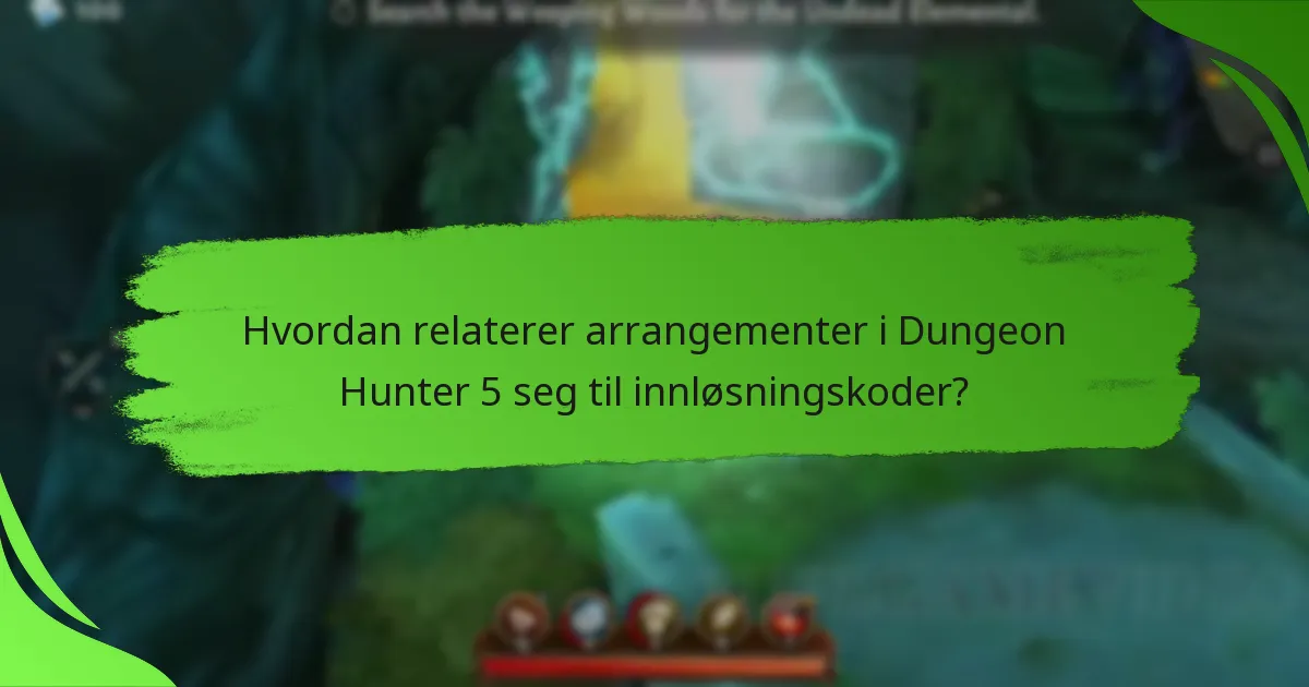 Hvordan relaterer arrangementer i Dungeon Hunter 5 seg til innløsningskoder?